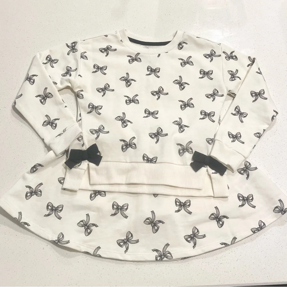 Rachel Zoe Cream Bow Print Top and Skirt Set